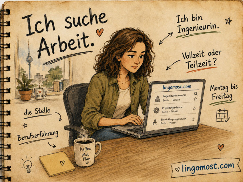 Статья на немецком языке с переводом и упражнениями. Я ищу работу. Ich suche Arbeit.