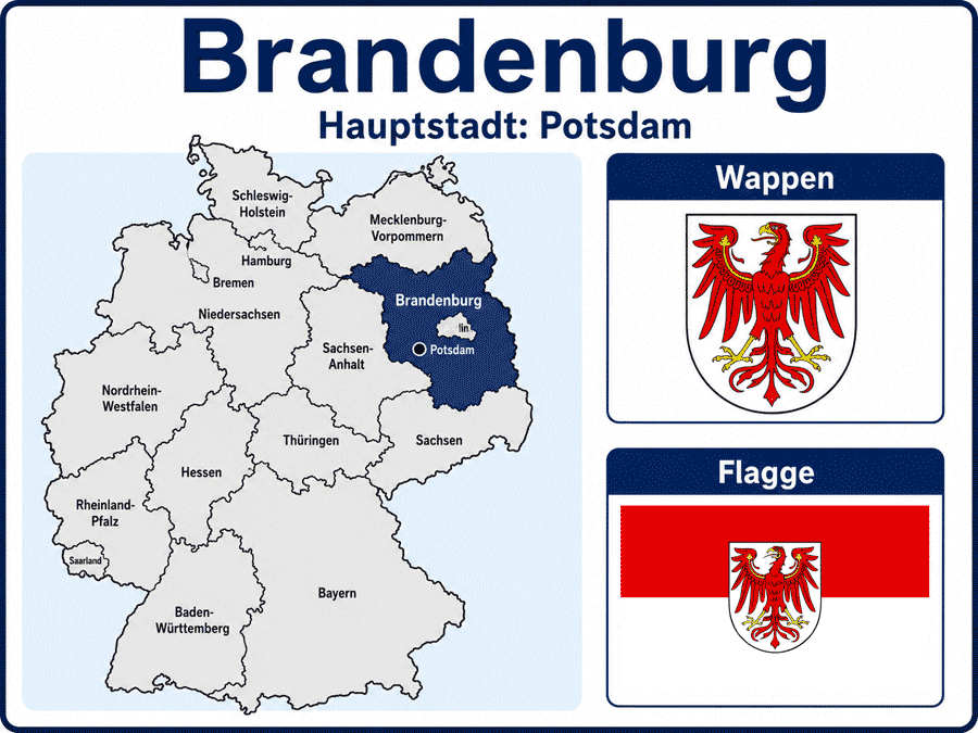 Статья на немецком языке с переводом и упражнениями. Бранденбург. Brandenburg.